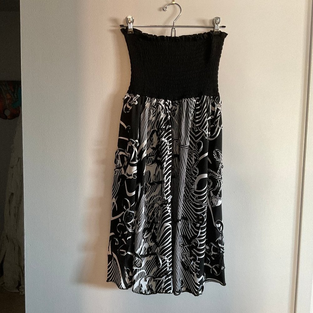 Fun Tube Top Dress with Self Fabric Ribbon Detail - Medium